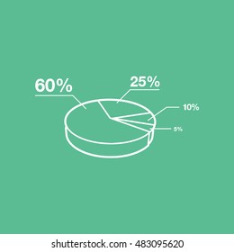 Business Pie Chart For Documents And Reports Line Icon On Green Background