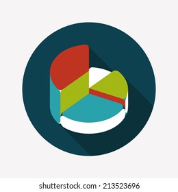 Business pie chart flat icon with long shadow,eps10