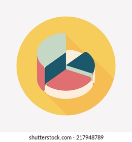 Business pie chart flat icon with long shadow,eps10