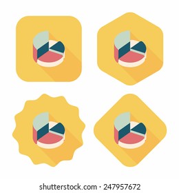 Business pie chart flat icon with long shadow,eps10