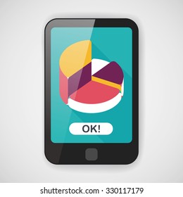 Business pie chart flat icon with long shadow,eps10