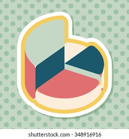 Business pie chart flat icon with long shadow,eps10
