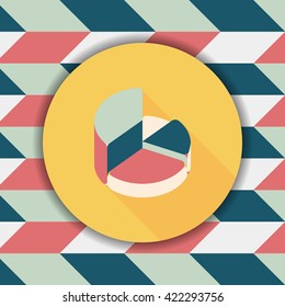 Business pie chart flat icon with long shadow,eps10