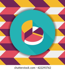 Business pie chart flat icon with long shadow,eps10