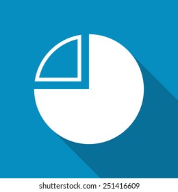 Business pie chart icon Info graphics. Modern design flat style icon with long shadow effect