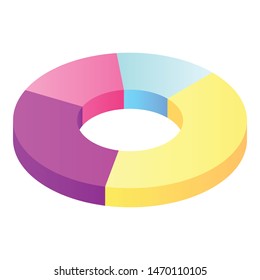 Business pie chart icon. Isometric of business pie chart vector icon for web design isolated on white background