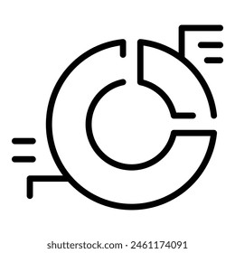 Business pie chart icon outline vector. Risk plan. Security money