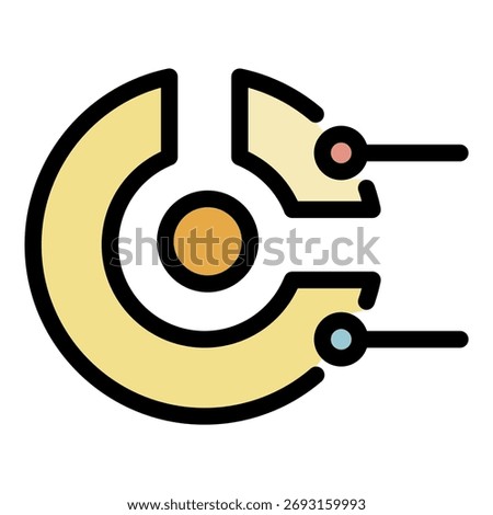 Business pie chart icon. Outline business pie chart vector icon color flat isolated