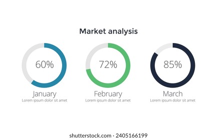 Business pie chart infographic. Circle slice division for company presentation template. Modern vector info graphic layout design.