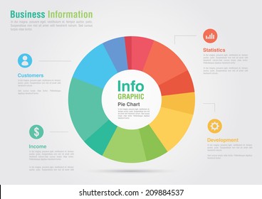 Business Pie chart infographic. Business report creative marketing. Business success.