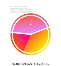 Business pie chart infographic with tree shares for reports and presentations isolated on white background. Percentage colorful circle diagram for statistics design in vector illustration.