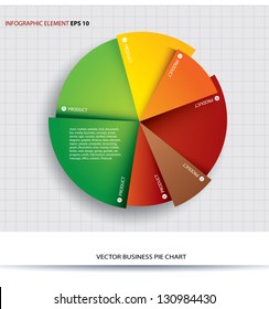 Business pie chart  Paper Info graphics. For documents and reports.