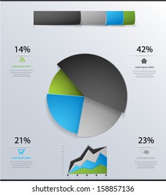 Business pie chart for reports and presentations. Infographic template.  Vector eps10. 