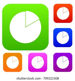 Business pie chart set icon in different colors isolated vector illustration. Premium collection
