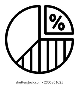 Business Pie Chart Simple Line Icon Logo Symbol