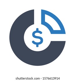 Business pie chart vector icon