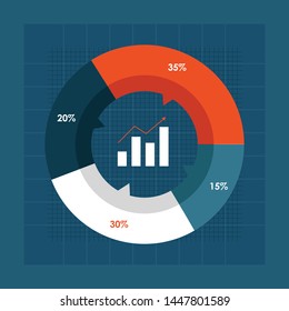 Business pie chart for Your documents, reports, presentations and infographic. Material design