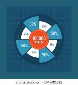 Business pie chart for Your documents, reports, presentations and infographic. Material design