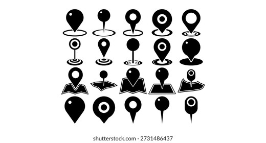Paquete de ilustración de ubicación de pin de negocio