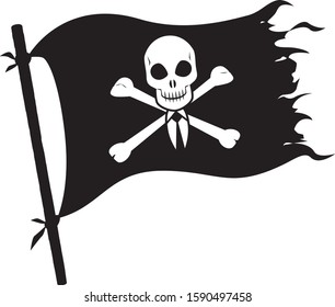 Business pirate flag silhouette illustration