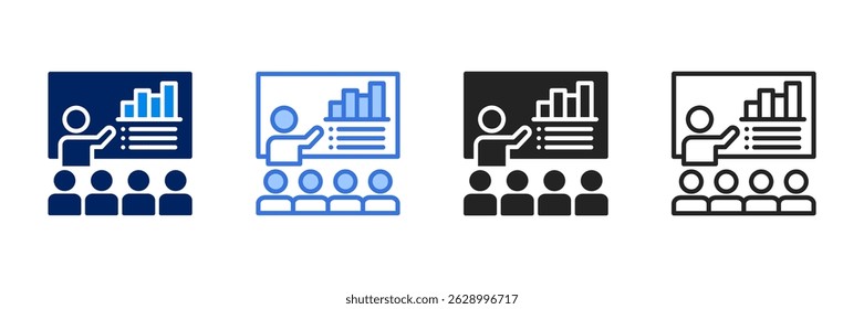 Conjunto de ícones de detalhes comerciais Coleção de estilos diferentes