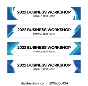 Business placard background graphic set. Company seminar, workshop, event banner style design.