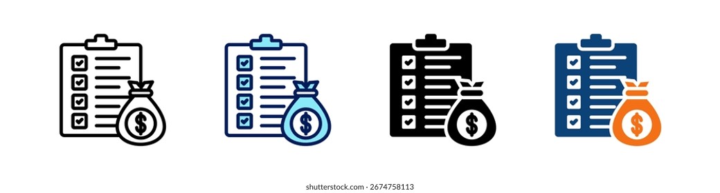 Business Plan All In One Icon Multi Styles Vektor Set