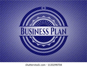 Business Plan badge with jean texture