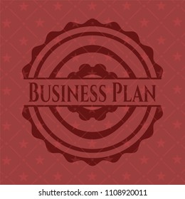 Business Plan badge with red background