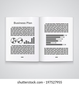 Business plan book. Vector