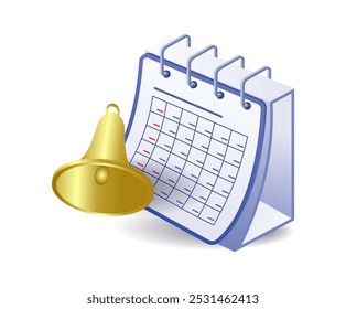 Business plan calendar notifications flat illustration
