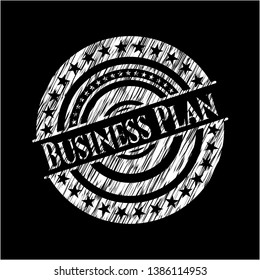 Business Plan chalk emblem. Vector Illustration. Detailed.