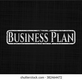 Business Plan chalk emblem written on a blackboard