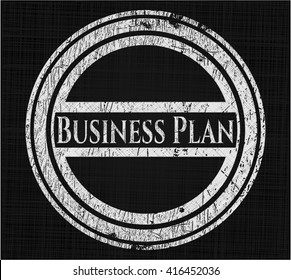 Business Plan chalkboard emblem on black board