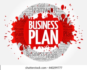 Business Plan circle word cloud, business concept