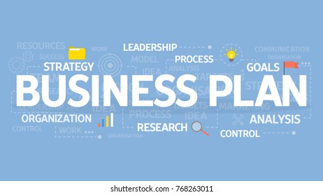 Business plan concept illustration. Idea of analysis, organization and research.