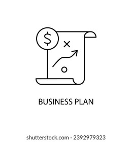 Business-Plan-Konzeptsymbol. Einfache Elementgrafik. Konzept des Geschäftsplans umrissen Symboldesign.