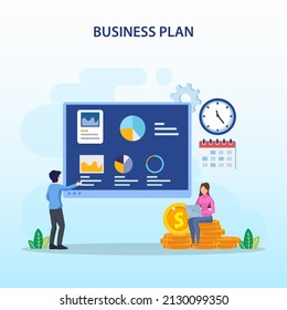 business plan Concept, plan strategy for success illustration vector