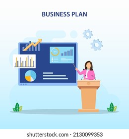 business plan Concept, plan strategy for success illustration vector