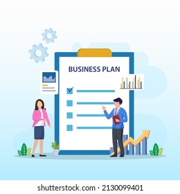 business plan Concept, plan strategy for success illustration vector