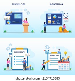 business plan Concept, plan strategy for success illustration vector	