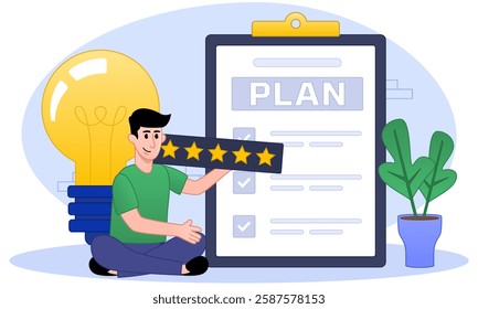 Business plan concept, target, finance, start up strategy, team work, management company, flat vector banner for landing page website.