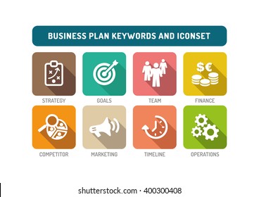 Business Plan Flat Icon Set