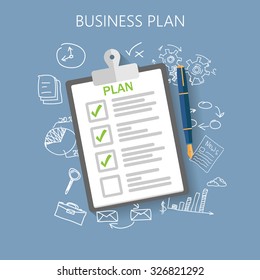 Business plan Flat vector illustration