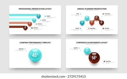 Plano de Negócios Quatro Cinco Um Dois Elemento Gráfico Slide Design Vetor Illustration Bundle. Campanha Visual 4 5 1 2 Passo Infográfico Quadro Conjunto de Modelos.