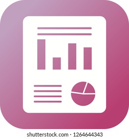 Business plan Glyph round corner multi color gradient BG