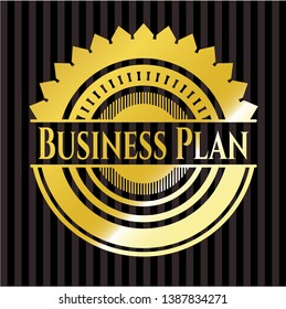 Business Plan gold emblem. Vector Illustration. Detailed.