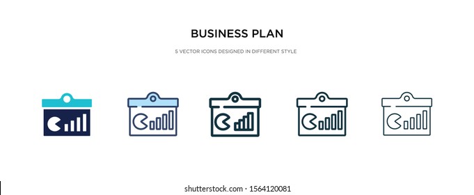 business plan icon in different style vector illustration. two colored and black business plan vector icons designed in filled, outline, line and stroke style can be used for web, mobile, ui