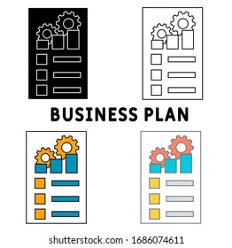 icono del plan de negocio en una ilustración vectorial de estilo diferente. dos iconos vectoriales de plan de negocios en color y negro diseñados en estilo relleno, contorno, línea y trazo pueden utilizarse para web, móvil, ui