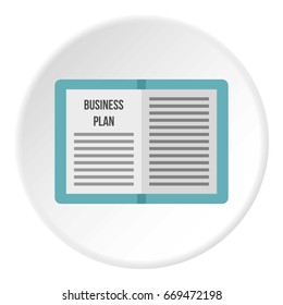 Business plan icon in flat circle isolated on white background vector illustration for web